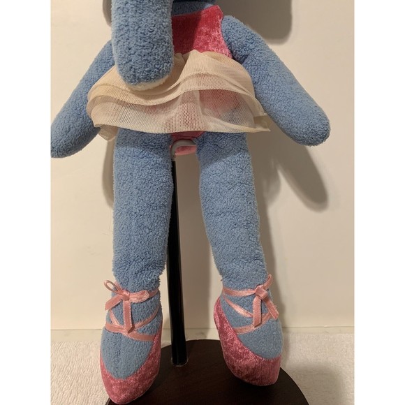 Bestever Plush Elephant Blue Pink Ballerina 14" Ballet TuTu Slippers Headband - Picture 4 of 9
